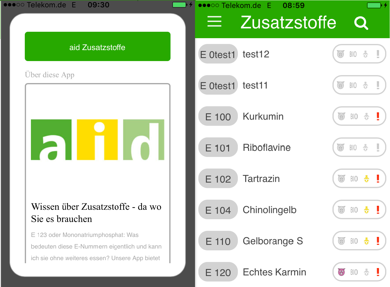 E Nummern App